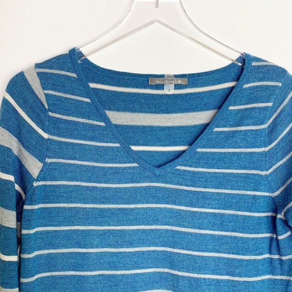 Smartwool Everyday Striped Sweater Sz S Blue - Picture 4 of 8